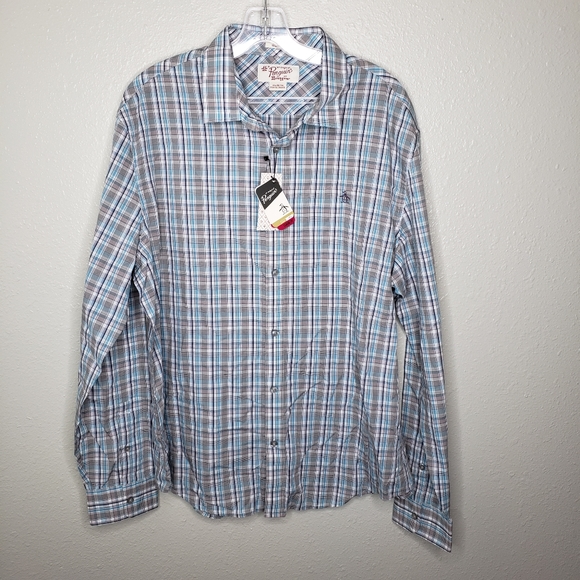 Original Penguin Other - Penguin NWT XL blue plaid long sleeve shirt